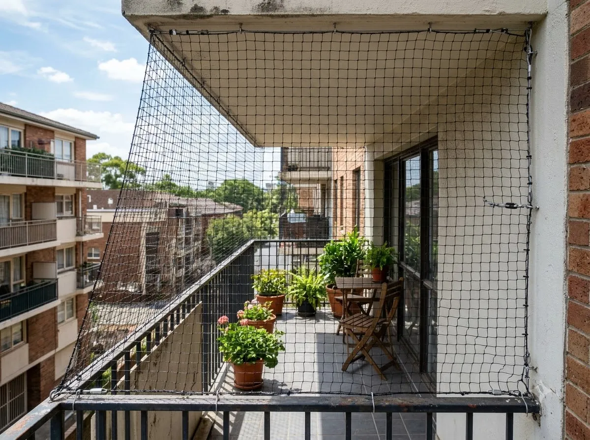 Invisible grill balcony installation