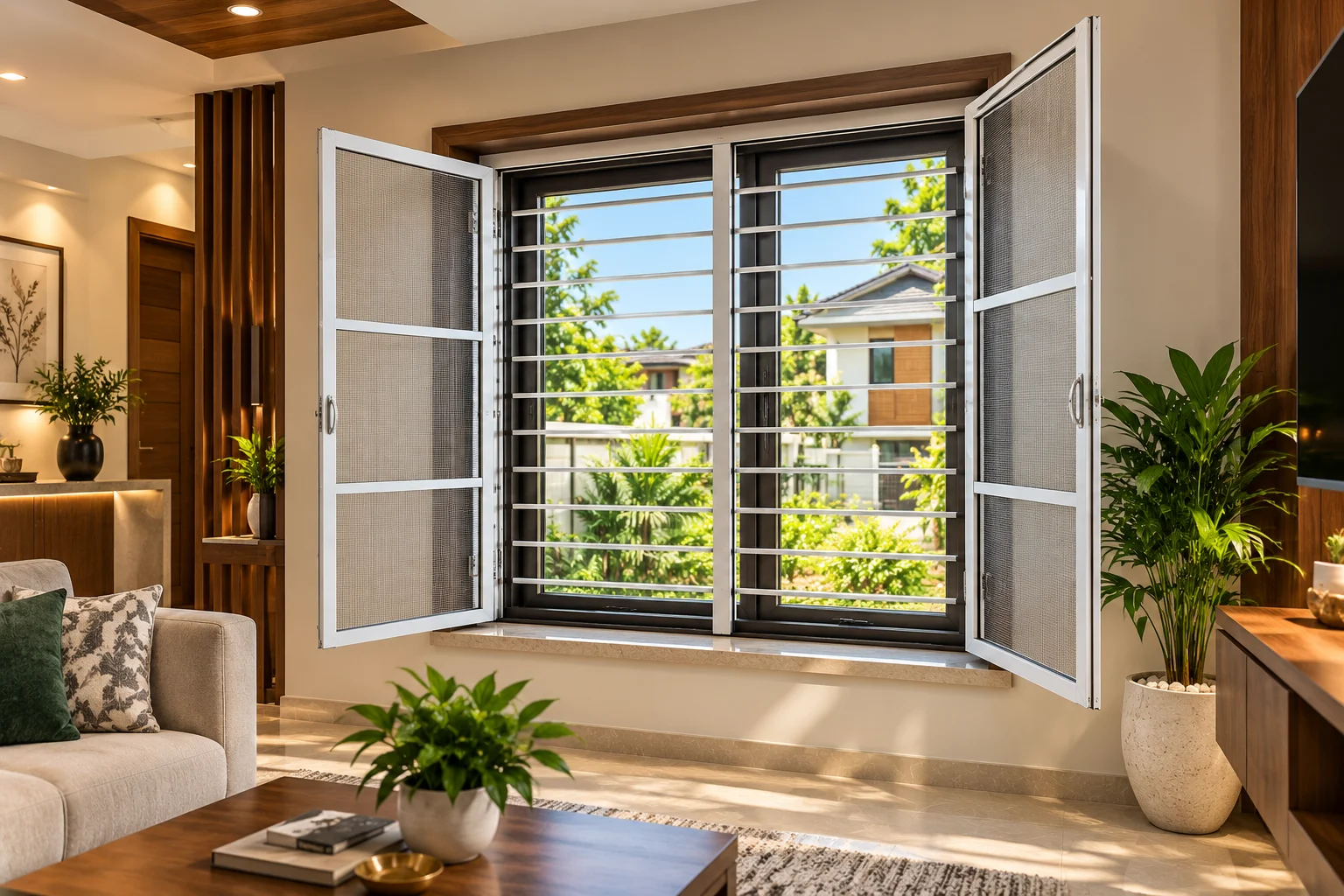 Invisible grill window installation